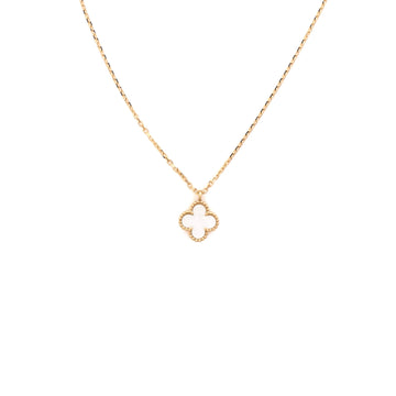 Van Cleef & Arpels Sweet Alhambra Pendant Necklace 18K Yellow Gold and Mother of Pearl