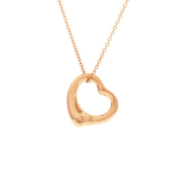 Tiffany & Co. Elsa Peretti Open Heart Pendant Necklace 18K Rose Gold 16mm