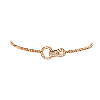 Cartier Agrafe Wheat Chain Bracelet 18K Yellow Gold with Diamonds