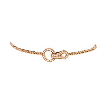 Cartier Agrafe Wheat Chain Bracelet 18K Yellow Gold with Diamonds