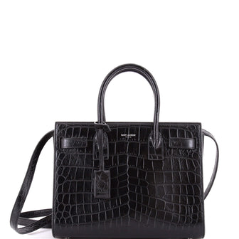 Saint Laurent Sac de Jour NM Bag Crocodile Embossed Leather Baby