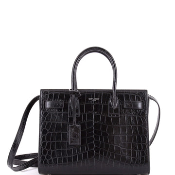 Saint Laurent Sac de Jour NM Bag Crocodile Embossed Leather Baby