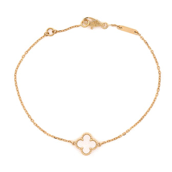 Van Cleef & Arpels Sweet Alhambra Bracelet 18K Yellow Gold and Mother of Pearl