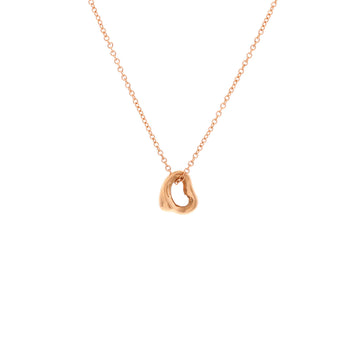 Tiffany & Co. Elsa Peretti Open Heart Pendant Necklace 18K Rose Gold 7mm