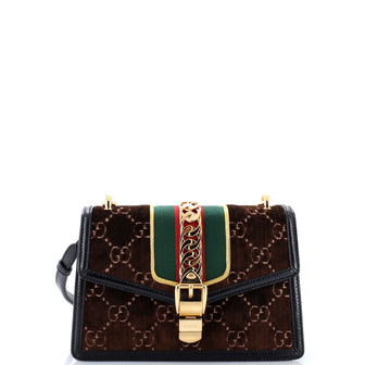 Gucci Sylvie Shoulder Bag GG Velvet Small