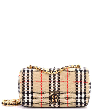 Burberry Lola Shoulder Bag Vintage Check Tweed Small