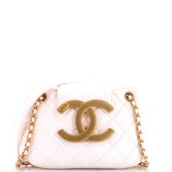 Chanel Giant CC Chain Compartment Messenger Bag Quilted Lambskin Small