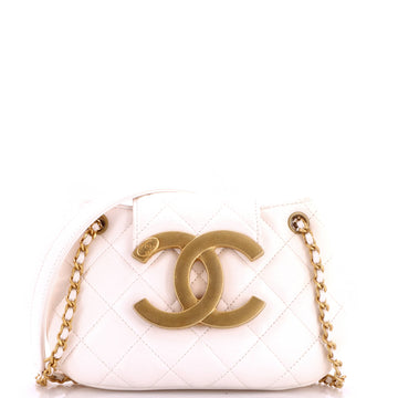 Chanel Giant CC Chain Compartment Messenger Bag Quilted Lambskin Small
