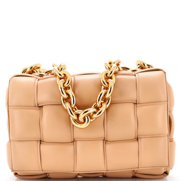 Bottega Veneta Cassette Chain Crossbody Bag Padded Maxi Intrecciato Leather