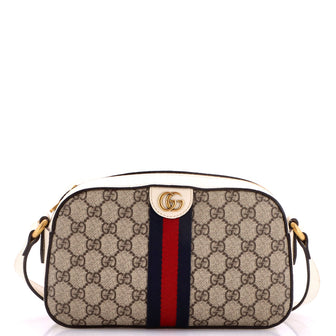 Gucci Ophidia Camera Shoulder Bag GG Coated Canvas with Leather Small