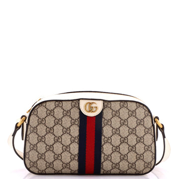Gucci Ophidia Camera Shoulder Bag GG Coated Canvas with Leather Small