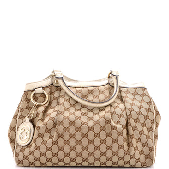 Gucci Sukey Tote GG Canvas with Leather Medium