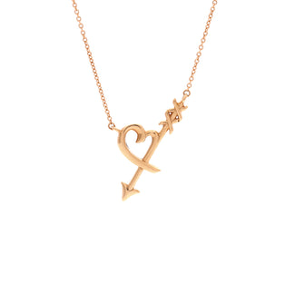Tiffany & Co. Paloma Picasso Graffiti Heart and Arrow Pendant Necklace 18K Rose Gold Small