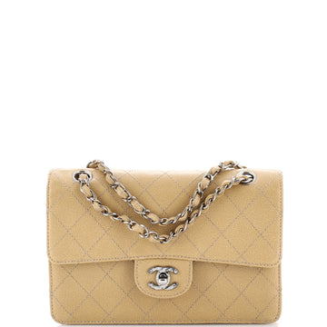Chanel Vintage Classic Single Flap Bag Stitched Caviar Medium