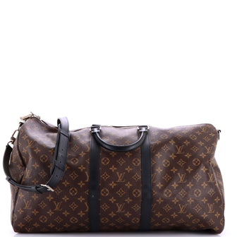 Louis Vuitton Keepall Bandouliere Bag Macassar Monogram Canvas 55
