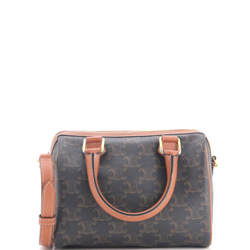 Celine Boston Bag Triomphe Coated Canvas Small