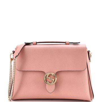 Gucci Interlocking Top Handle Bag Leather Medium
