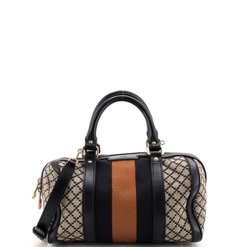 Gucci Vintage Web Boston Bag Diamante Canvas Small