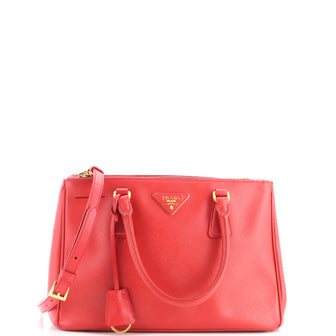 Prada Double Zip Lux Tote Saffiano Leather Medium