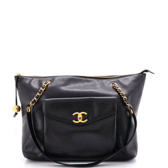 Chanel Vintage Front Pocket Tote Caviar Medium