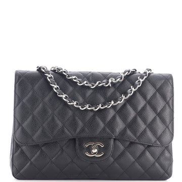 Chanel Classic Double Flap Bag Quilted Caviar Jumbo