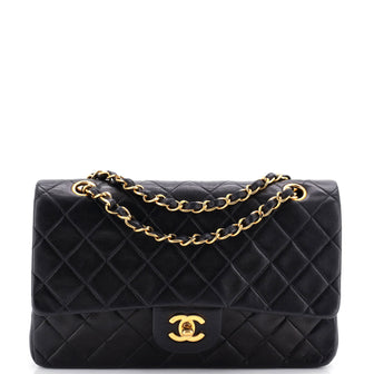 Chanel Vintage Classic Double Flap Bag Quilted Lambskin Medium