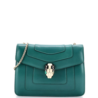 Bvlgari Serpenti Forever Square Shoulder Bag Leather Small