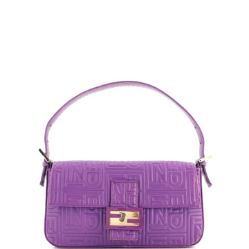Fendi Baguette Bag Logo Embossed Leather Small