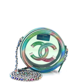 Chanel Filigree Round Clutch with Chain PVC with Lambskin Mini