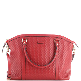 Gucci Britt Convertible Dome Satchel Microguccissima Leather Medium