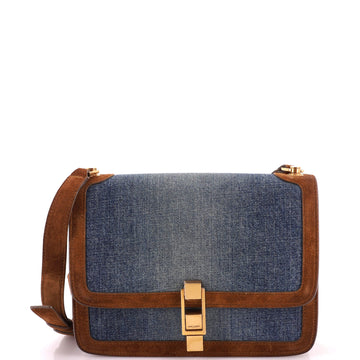 Saint Laurent Carre Satchel Denim Medium