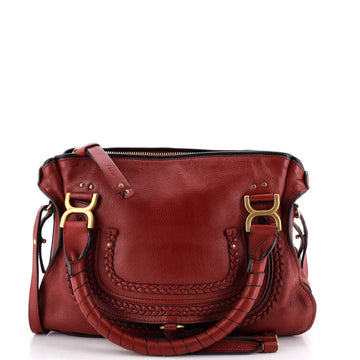 Chloe Marcie Braided Satchel Leather Medium
