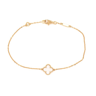 Van Cleef & Arpels Sweet Alhambra Bracelet 18K Yellow Gold and Mother of Pearl