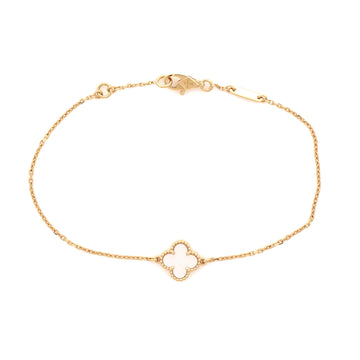 Van Cleef & Arpels Sweet Alhambra Bracelet 18K Yellow Gold and Mother of Pearl
