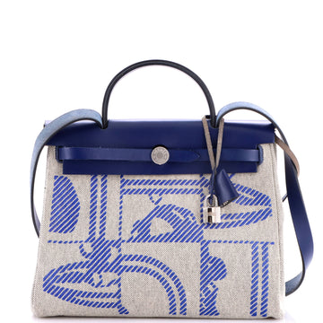 Hermes Herbag Zip Relief Brides de Gala Toile and Leather 31