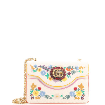 Gucci Linea Ricami Shoulder Bag Embroidered Canvas Small