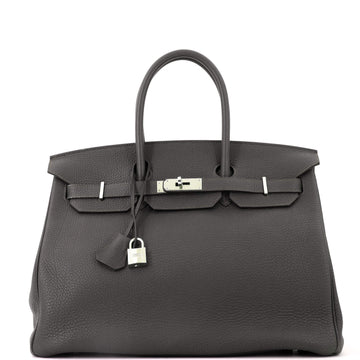 Hermes Birkin Handbag Vert de Gris Togo with Palladium Hardware 35
