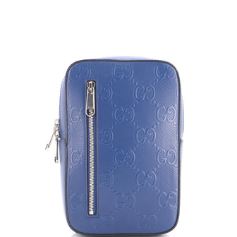 Gucci Sling Backpack GG Embossed Perforated Leather