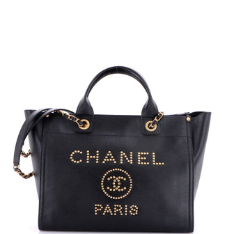 Chanel Deauville Tote Studded Caviar Small