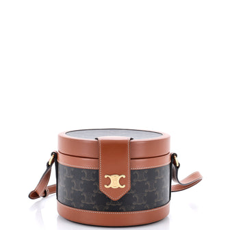 Celine Tambour Bag Triomphe Coated Canvas Medium