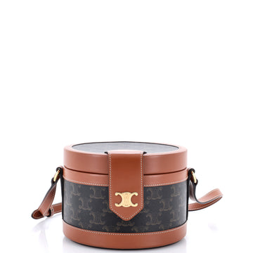 Celine Tambour Bag Triomphe Coated Canvas Medium