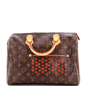 Louis Vuitton Speedy Handbag Perforated Monogram Canvas 30