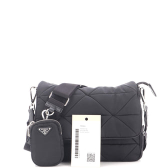 Prada Padded Flap Shoulder Bag Quilted Tessuto