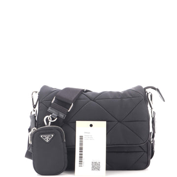 Prada Padded Flap Shoulder Bag Quilted Tessuto