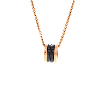 Bvlgari B.Zero1 Pendant Necklace 18K Rose Gold and Ceramic