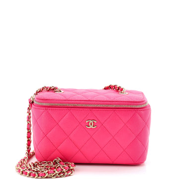 Chanel Classic Vanity Case with Chain Quilted Caviar Small