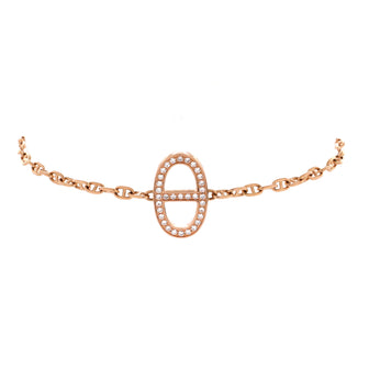 Hermes Chaine d'Ancre Contour Bracelet 18K Rose Gold with Diamonds