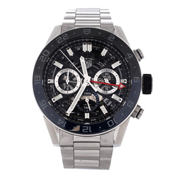 Tag Heuer Carrera Calibre Heuer 02 GMT Chronograph Automatic Watch Stainless Steel with Ceramic 45
