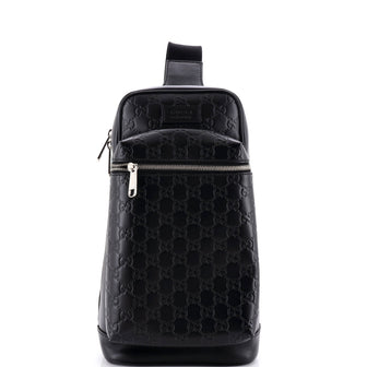 Gucci Signature Slim Crossbody Bag Guccissima Leather Small