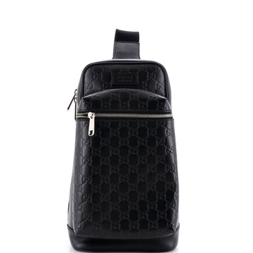 Gucci Signature Slim Crossbody Bag Guccissima Leather Small